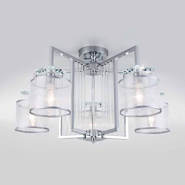 Потолочная люстра Eurosvet Fargo 60123/5 хром Smart изображение Потолочная люстра Eurosvet Fargo 60123/5 хром Smart Фото №