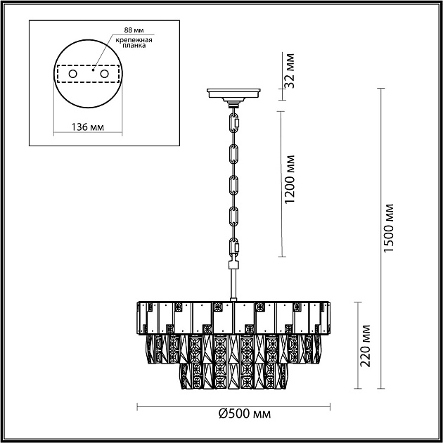 Подвесная люстра Odeon Light Hall Chessi 5076/11 Фото № 5
