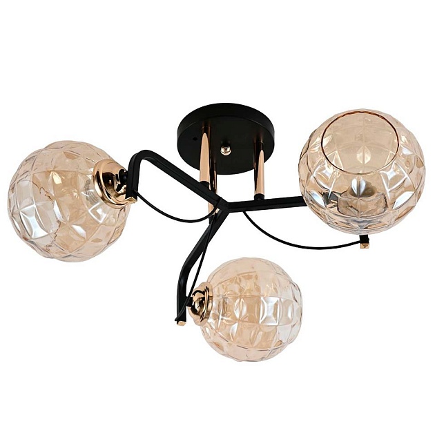 Потолочная люстра ЭкономСвет 10081/3BK+FGD TEA Фото № 