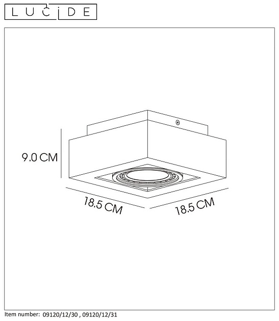 Потолочный светильник Lucide Zefix 09120/12/30 Фото № 3