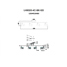 Спот Lumien Hall Саурис LH8020/4C-BK-GD 1