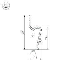 Профиль Arlight Stretch-Shadow-Tech-Vent-2000 Black 041160 1