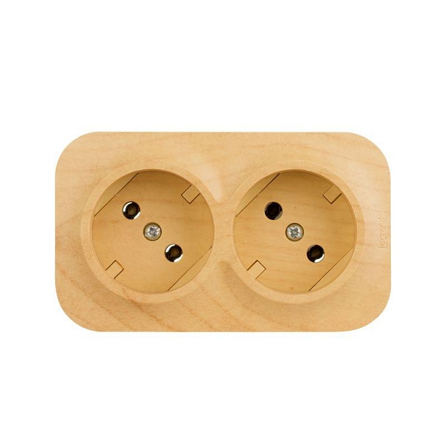 Розетка 2х2К Legrand Quteo 16A 250V дерево 782281 Фото № 
