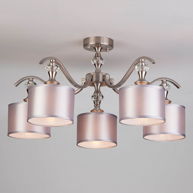 Потолочная люстра Eurosvet Ofelia 60070/5 сатин-никель Фото № 