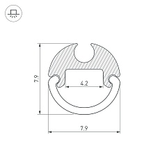 Профиль Arlight ARH-Round-D8-2000 Anod 036325 1