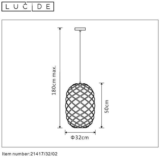 Подвесной светильник Lucide Wolfram 21417/32/30 Фото № 3