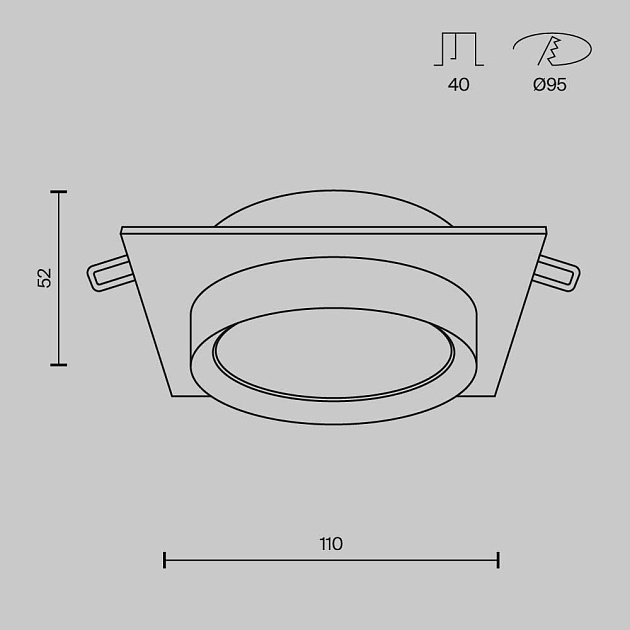 Встраиваемый светильник Maytoni Hoop DL086-GX53-SQ-W изображение 5 Встраиваемый светильник Maytoni Hoop DL086-GX53-SQ-W Фото № 5