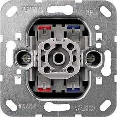 Выключатель одноклавишный двухполюсный Gira System 55 с подсветкой 10A 250V 011200