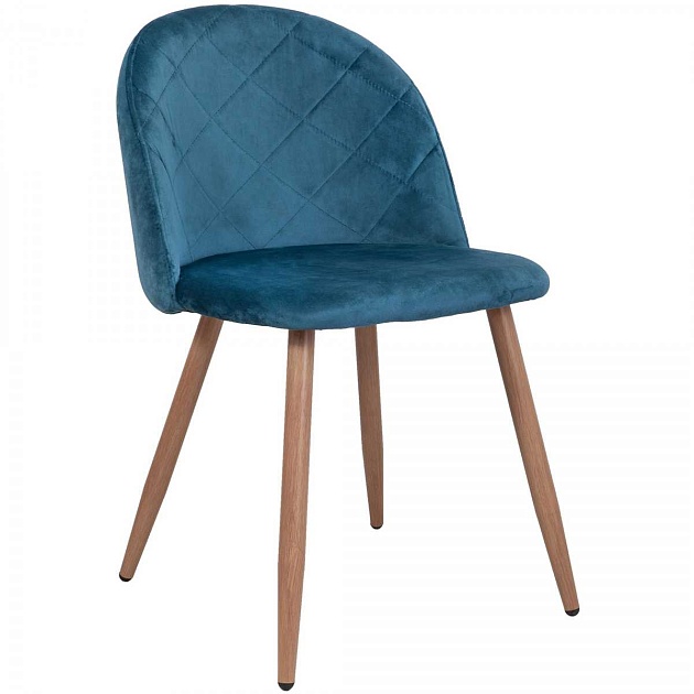 Кухонный стул AksHome Honnor голубой, велюр, цвет каркаса дуб 67620 изображение Кухонный стул AksHome Honnor голубой, велюр, цвет каркаса дуб 67620 Фото №