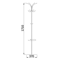 Напольная вешалка AksHome Antika черный, металл 50626 1