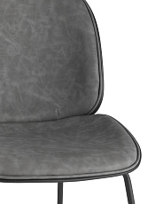 Барный стул Stool Group Турин со спинкой серая экокожа черные ножки 9329C GREY 4