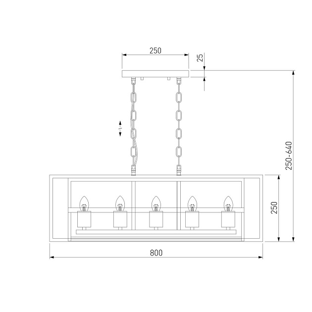 Подвесная люстра Eurosvet Crate 70122/5 черный изображение 2 Подвесная люстра Eurosvet Crate 70122/5 черный Фото № 2