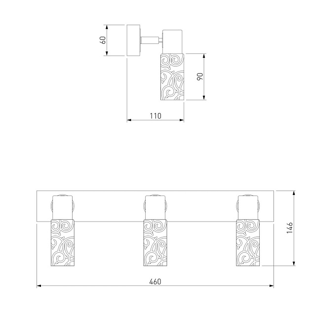 Спот Eurosvet 21130/3 хром/венге Фото № 2