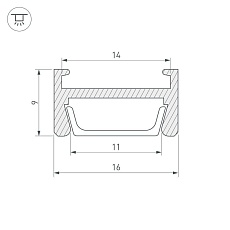 Профиль Arlight MIC-H-2000 ANOD 026458 1