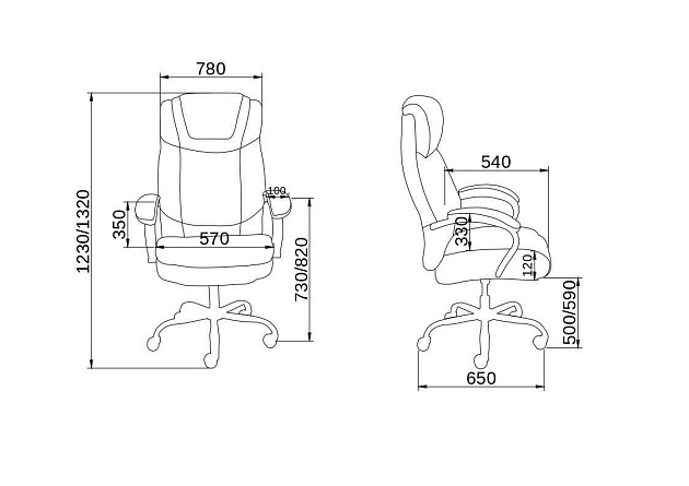 Кресло руководителя AksHome Octavian черный, экокожа 86350 Фото № 2