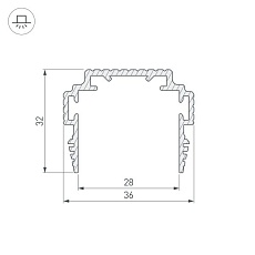 Профиль-держатель встраиваемый Arlight TEK-PLS-ZM-TK-2000 035011 1