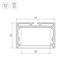 Профиль Arlight SL-Line-4932-3000 Anod 036200 1