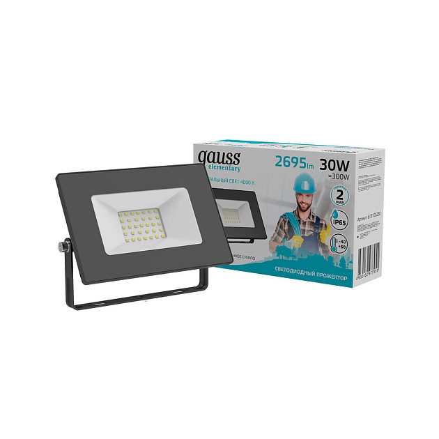 Прожектор светодиодный Gauss Elementary 30W 4000К 613100230 Фото № 6