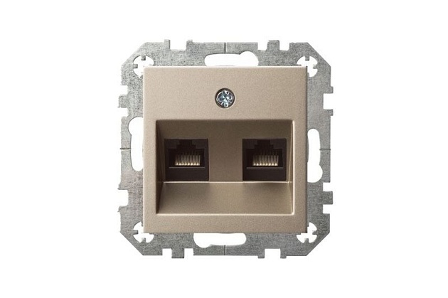Розетка 2хRJ45 Liregus Epsilon шампань 28-3162 Фото № 2