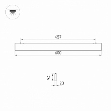 Подвесной светодиодный светильник Arlight Alt-Lineair-Flat-Updown-Dim-S2094-600-25W Warm3000 031527 1