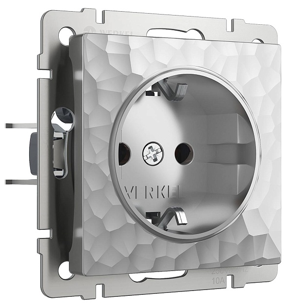 Розетка Werkel Hammer с заземлением серебряный W1271006 4690389162800 изображение Розетка Werkel Hammer с заземлением серебряный W1271006 4690389162800 Фото №