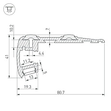 Профиль Arlight STEP-2000 BLACK 018507 1