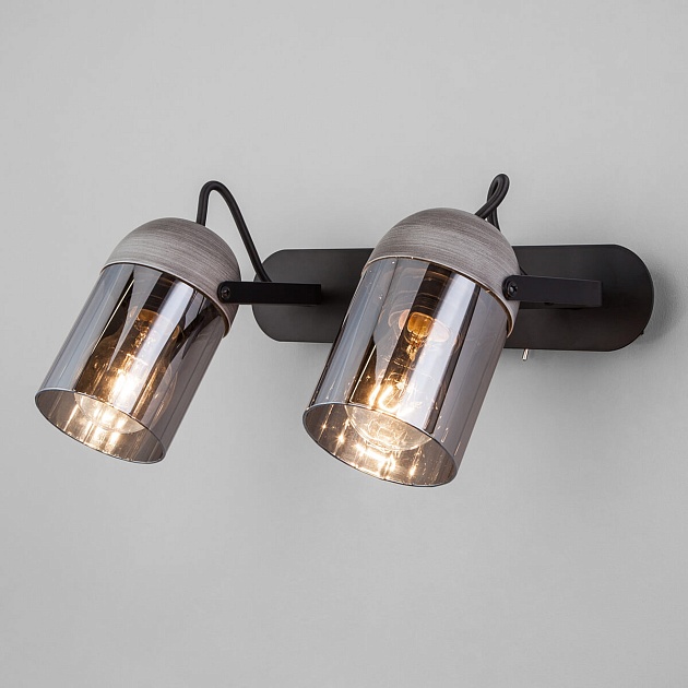 Спот Eurosvet Mars 20122/2 черный/тертый серый изображение Спот Eurosvet Mars 20122/2 черный/тертый серый Фото №