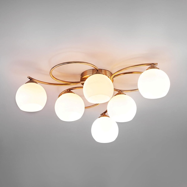 Потолочная люстра Eurosvet 30144/6 античная бронза изображение 3 Потолочная люстра Eurosvet 30144/6 античная бронза Фото № 3