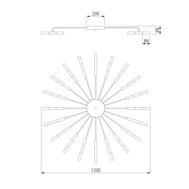 Потолочная люстра Bogates Bastone 349 Smart изображение 2 Потолочная люстра Bogates Bastone 349 Smart Фото № 2