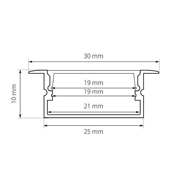 Встраиваемый профиль с рассеивателем Lightstar Profiled 419210 Фото № 2