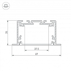 Профиль Arlight S2-Linia69-F-2500 Seamless Anod 029470 2