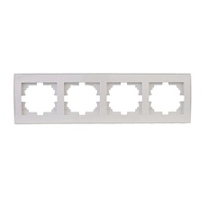 Рамка 4-ая горизонтальная Lezard Rain белая 703-0202-149
