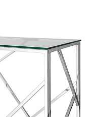 Консоль Stool Group АРТ ДЕКО 120х40 прозрачное стекло сталь серебро ECST-015 (120x40) 1