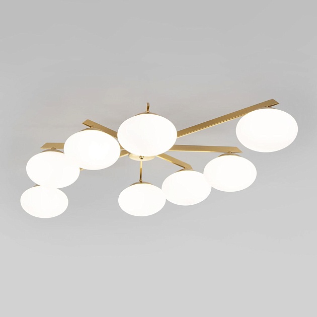 Потолочная люстра Eurosvet Opaline 70220/8 латунь изображение Потолочная люстра Eurosvet Opaline 70220/8 латунь Фото №