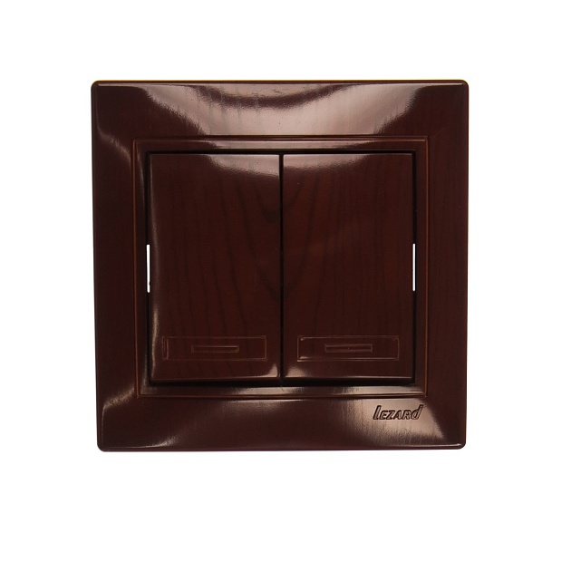 Выключатель двойной Lezard Mira вишня 701-0601-101 Фото № 