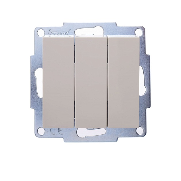 Выключатель тройной Lezard Vesna кремовый 742-0388-109 изображение Выключатель тройной Lezard Vesna кремовый 742-0388-109 Фото №