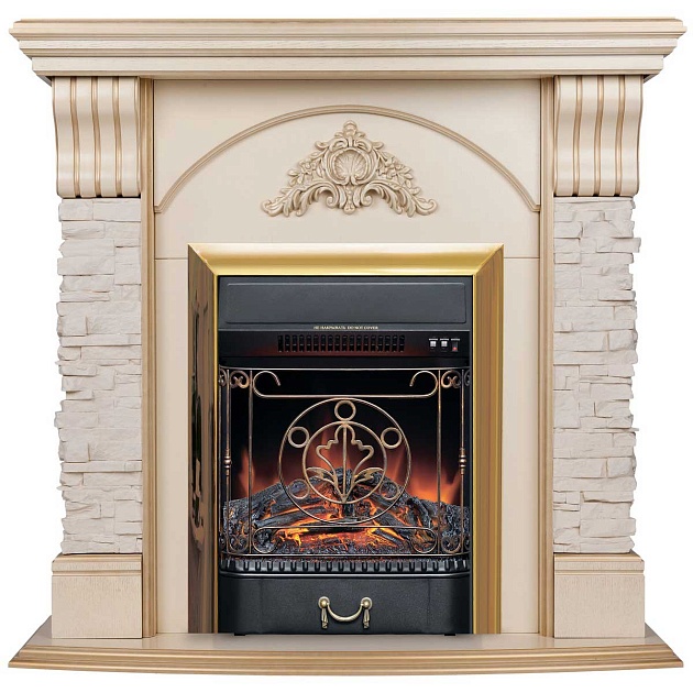 Электрокамин Realflame Athena WT с очагом Majestic Lux Brass 306128 Фото № 
