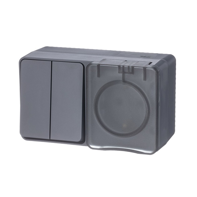 Блок розетка-выключатель Schneider Electric AtlasDesign антрацит ATN544074 Фото № 