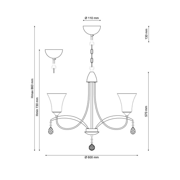Подвесная люстра Lucia Tucci Rimini 101.3 изображение 2 Подвесная люстра Lucia Tucci Rimini 101.3 Фото № 2