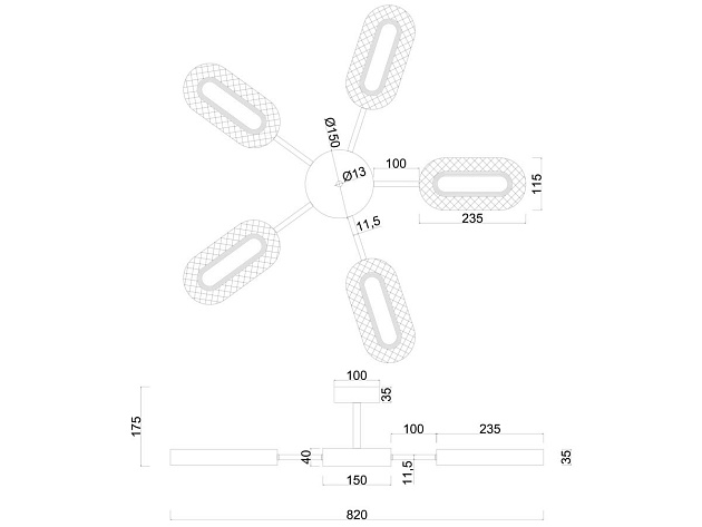 Потолочная светодиодная люстра Arte Lamp Ovale A2489PL-5GO Фото № 2