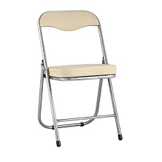 Складной стул Stool Group ДЖОН каркас металлик обивка экокожа кремовая RS04K-906-05
