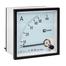 Амперметр AMA-961 аналоговый на панель (96х96) квадратный вырез 50А прямое подкл. EKF ama-961-50
