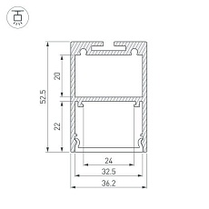 Профиль Arlight ARH-Line-3750A-3000 Anod 036137 1