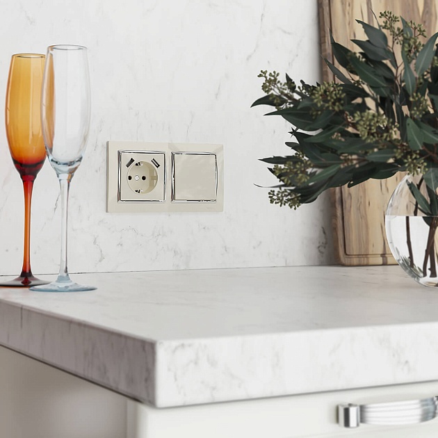 Накладка для розетки USB Werkel шампань W1179511 4690389157462 Фото № 2