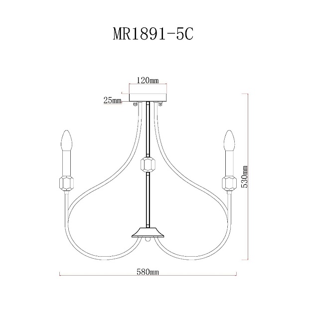 Потолочная люстра MyFar Lena MR1891-5C Фото № 2