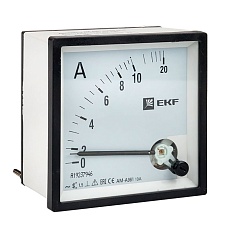 Амперметр AMA-961 аналоговый на панель (96х96) квадратный вырез 10А прямое подкл. EKF ama-961-10