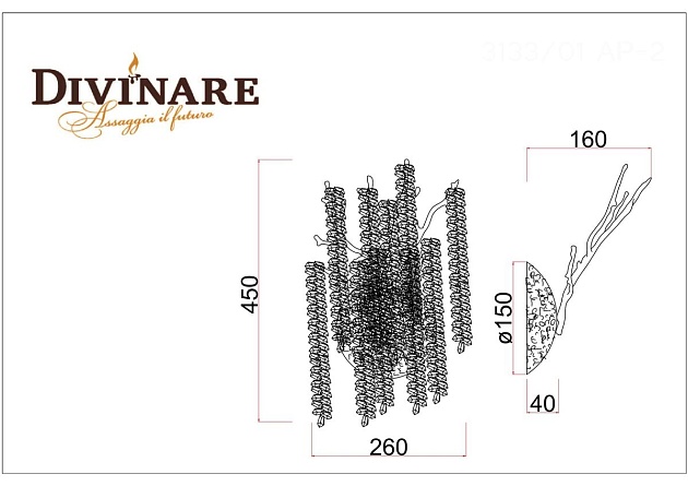 Бра Divinare Salice 3133/01 AP-2 изображение 2 Бра Divinare Salice 3133/01 AP-2 Фото № 2