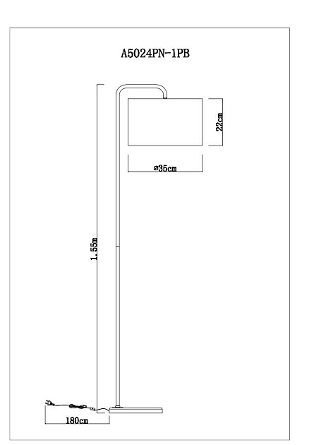 Торшер Arte Lamp Rupert A5024PN-1PB Фото № 3