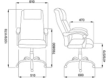 Кресло руководителя AksHome Brighton чёрный, экокожа 80024 1