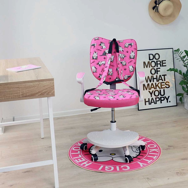 Детское кресло AksHome Catty фуксия с котятами, ткань 84764 Фото № 18